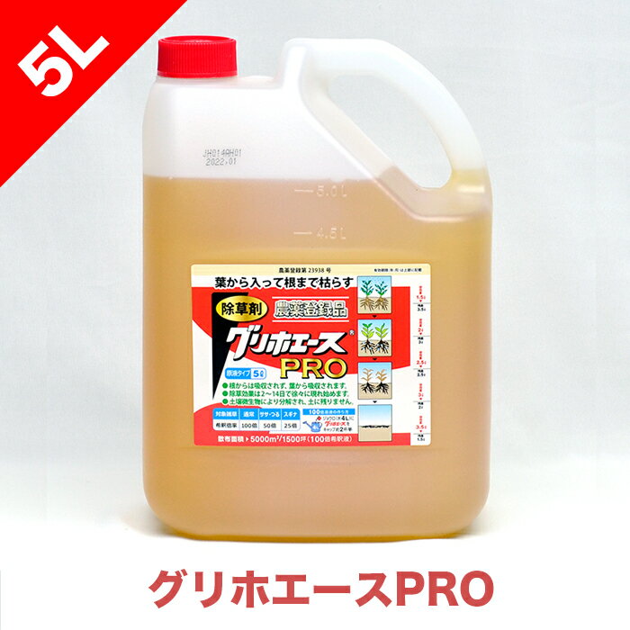 グリホエースPRO 5L | 除草剤 雑草 枯れる 根こそぎ 葉 環境 農薬 登録 スギナ ササ ジェネリック ネコソギ