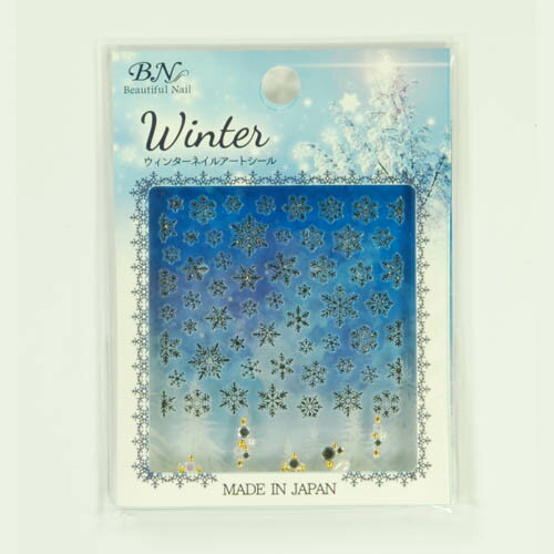 【ネコポス便可】　ビー・エヌ　冬を美しく彩る雪のネイルシール　WSS-03　ウインターネイルアートシール