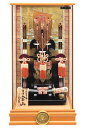 破魔弓 久月 ケース飾り 吉祥宝山 吉祥紋箙 本籐 18号 茶塗ケース 【2025年度新作】 h071-k-hozan18b