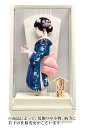 羽子板 久月 ケース飾り 白露 青花ライン 久月オリジナル面相 10号 アイボリー塗アクリルケース 【2025年度新作】 h071-k-95210-1
