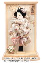 羽子板 久月 ケース飾り 柚茉 金襴振袖 9号 モカ塗りアクリルケース 【2025年度新作】 h071-k-96101