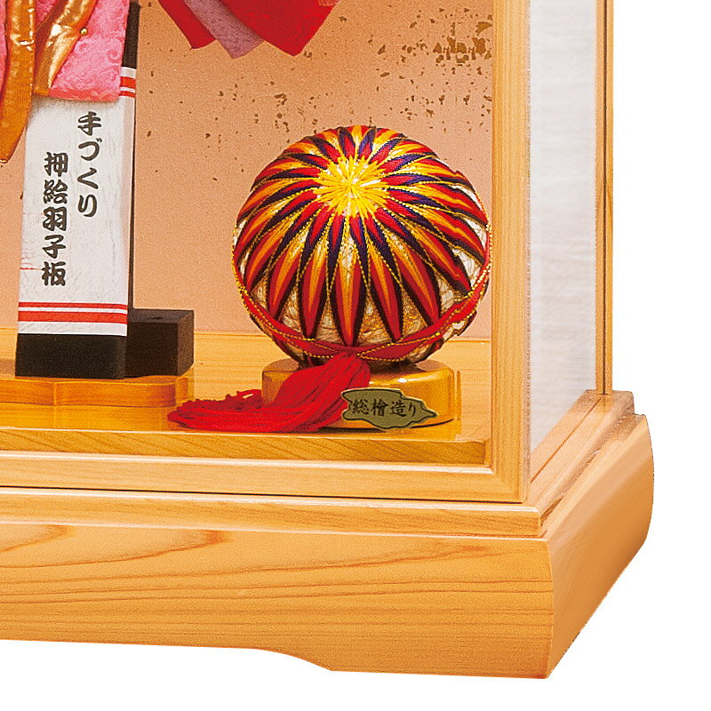 幹山作 京小町 押絵羽子板 18号 総檜造り