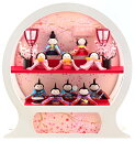 雛人形 コンパクト ひな人形 雛 ケース飾り 十人飾り 藤翁作 舞あそび 白わらべ 手作り縮緬細工 手鏡型アクリルケース オルゴール付 【2025年度新作】 h073-fn-223-1003