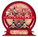 雛人形 コンパクト ひな人形 雛 ケース飾り 十人飾り 藤翁作 星の詩 ほほ笑み 手作り縮緬細工 手鏡型アクリルケース オルゴール付 【2025年度新作】 h073-fn-233-1013