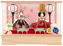 雛人形 コンパクト ひな人形 雛 ケース飾り 親王飾り 藤翁作 姫華 豆親王 白 金襴仕立 アクリルケース 【2025年度新作】 h073-fn-243-233