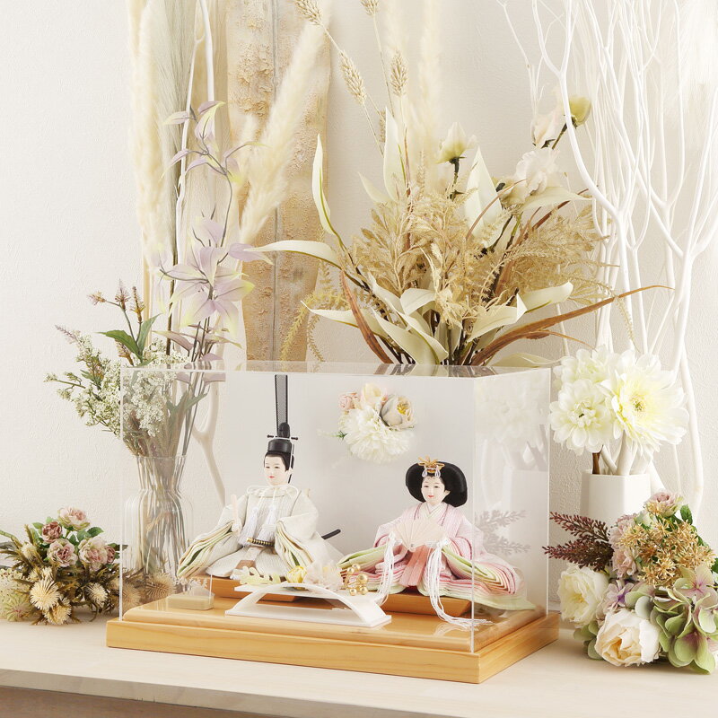 雛人形 コンパクト ひな人形 ケース飾り 親王飾り アクリルフラワーケース 【2026年度新作】【選 ...