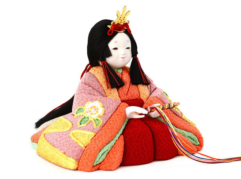 桜寿雛 正絹ちりめん 本金金彩 紺 金子久一作