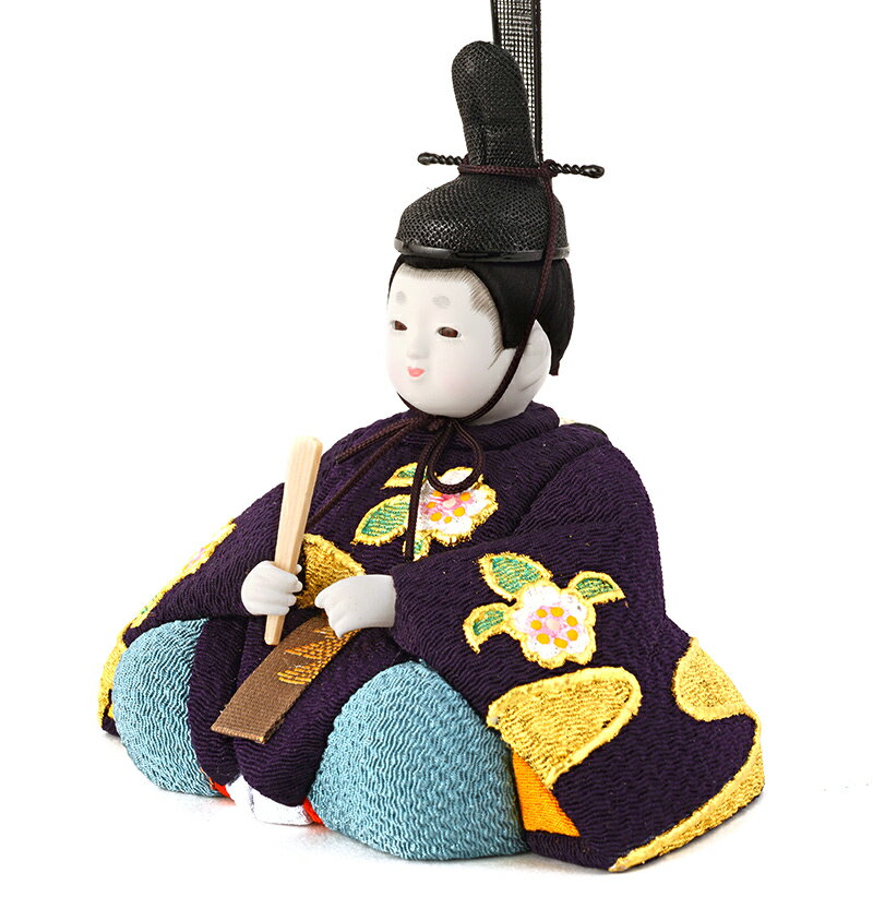 桜寿雛 正絹ちりめん 本金金彩 紺 金子久一作