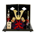 五月人形 コンパクト 兜平飾り 兜飾り 雅峰作 金箔押小札 正絹 赤糸縅 一枚物 8号 【2025年度新作】 h075-fz-6l21-aa-232