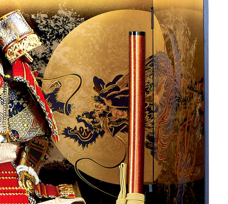 家紋入れ 健勝 向かい龍 透かし彫鍬形 彫金 飛龍大鎧 8号 高床台飾り 正絹糸縅
