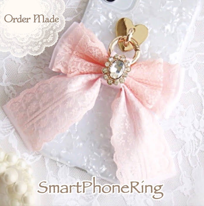 プリンセスリボン　スマホ リング 　スマホ リング オーダーメイド iphone 全機種 韓国 シンプル おしゃれ かわいい 人気 カラビナ ホルダー バンカーリング 落下防止 フィンガーリング リボン スマホアクセサリー 【送料無料】