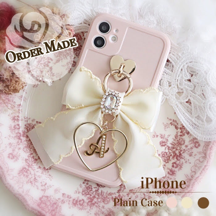 フリルシフォン　 アルファベット・イニシャル iPhoneケース　プレーンケース iphone12 Pro　ProMax　X　Xs　XR　iphone11　iphone8　Plus　iphoneSE2　ケース 韓国　シンプル おしゃれ　かわいい　人気　リング　スマホケース　リボン　ソフト　耐衝撃【送料無料】