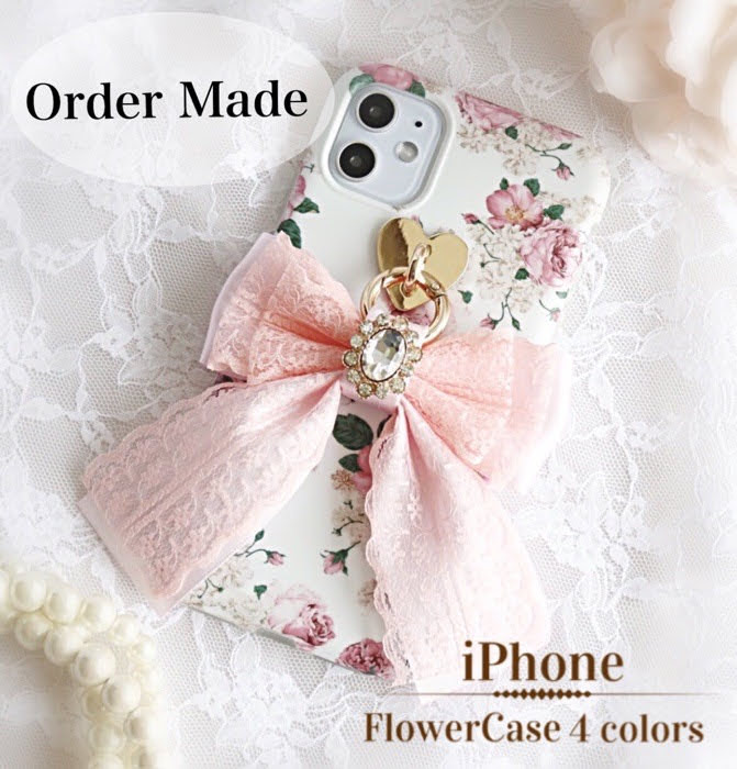 プリンセスリボン　フラワーケース　iphoneケース　オーダーメイド　iphone12 Pro　ProMax　X　Xs　XR　iphone11　iphone8　Plus　iphoneSE2　ケース　韓国　シンプル おしゃれ　かわいい　人気　リング　スマホケース　リボン　ソフト　耐衝撃