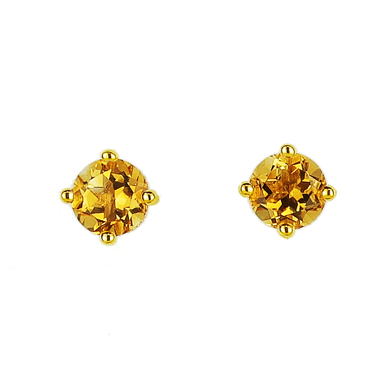 Rakuten - K18YG 5mm シトリン（黄水晶）ピアス 18金イエローゴールド ギフト プレゼント