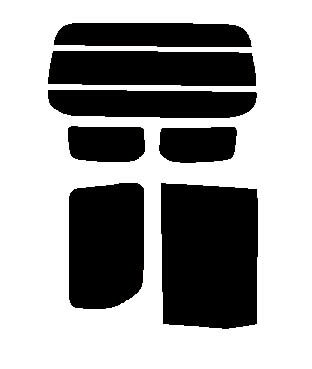 極厚フィルム　2層構造フィルム　ミツビシ　ekワゴン リヤードアスライドドア　H82W　カット済みカーフィルム　ハードコート　リヤーセット　48ミクロン　UVカット　紫外線対策　日よけ　カットフィルム　スーパーブラック　ダークスモーク　車検対応