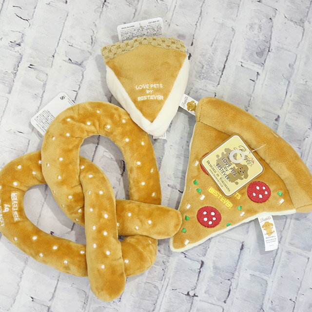 ＼マラソン!ポイント5倍／ベストエバー ペットトイ スクィーキー プレッツェル ベイクドチーズケーキ　ピザ　(犬 可愛い 食べ物 ベストエバー)のサムネイル