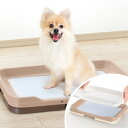 \ マラソン期間全品5倍 /【 ワイド 】 お掃除簡単ステップトレー 【 水洗いOK リッチェル トイレ 犬 】【 ダークブラウン / ライトピンク 】メッシュ...