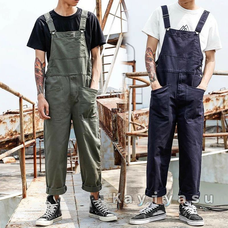 繋ぎ ファッション性 作業服 肩紐パンツ 胸当て おしゃれ ロングパンツ ズボン型つなぎ 無地 レディース メンズ オーバーオール