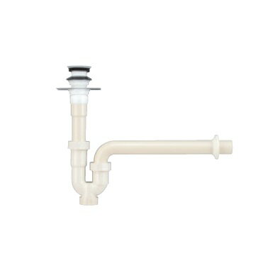 KVK壁排水Pトラップ　樹脂製・固定プレート付VR207PLP-R