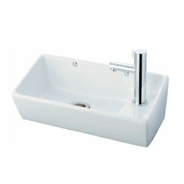 LIXIL(INAX)角形手洗器(壁付式)壁給水・床排水(Sトラップ)＜#BW1：ピュアホワイト＞L-35+LF-48+LF-3G(5..