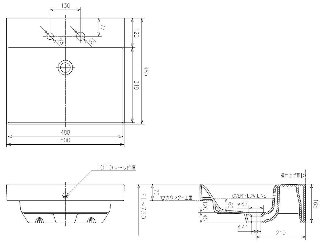 TOTO(トートー)ベッセル式洗面器#NW1＜洗面器本体のみ＞LS722CM...