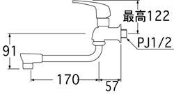 SANEI(三栄水栓)シングル自在水栓JA1071-13 hinode-10008157 日の出ショッピングサイト サンプル画像2