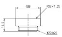 TOTO(トートー)取り付け部品(外ねじ水栓用、M22×P1.25)THD7-4