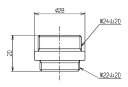 TOTO(トートー)取り付け部品(内ねじ水栓用、W24山20)THD8-2