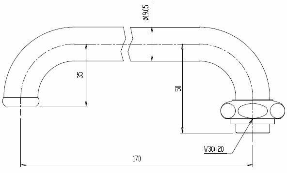 LIXIL(INAX)自在吐水口部長さ170mmA-412