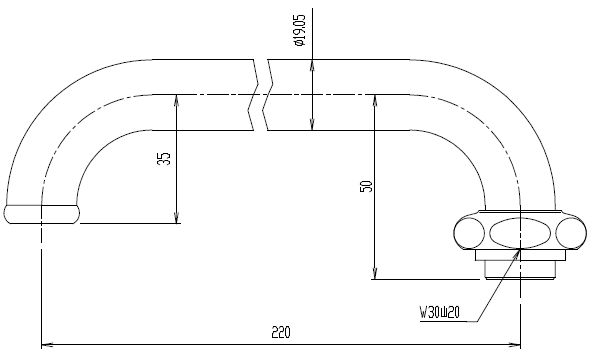 LIXIL(INAX)自在吐水口部長さ220mmA-412-22