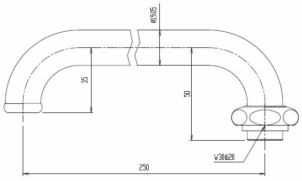 LIXIL(INAX)自在吐水口部長さ250mmA-412-25