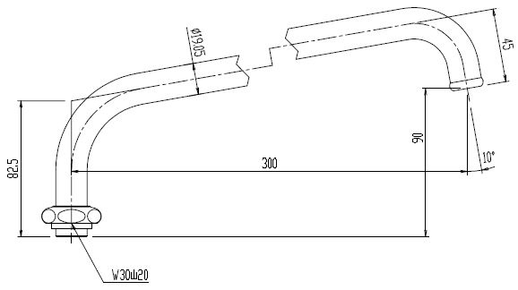 LIXIL(INAX)自在吐水口部長さ300mmA-460-30