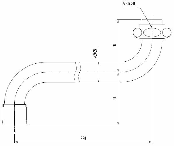 LIXIL(INAX)自在吐水口部長さ220mmA-411-22