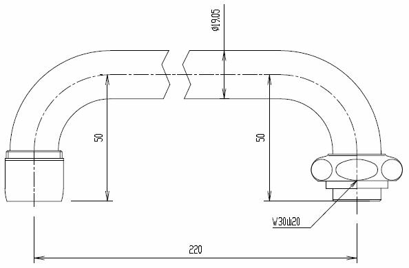 LIXIL(INAX)自在吐水口部長さ220mmA-415-22