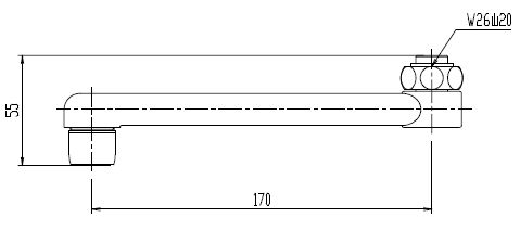 LIXIL(INAX)自在吐水口部長さ170mmA-6971-17