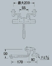カクダイサーモスタットシャワー混合栓173-242K（寒冷地用）