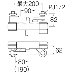 SAN-EI（三栄水栓）　サーモシャワー混合栓SK18C-T5L08