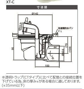 シナネン排水トラップ（横引）XT-C【北海道・沖縄・離島配送不可】