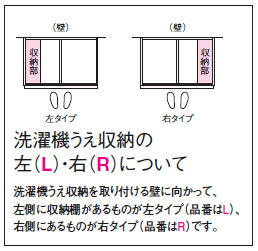 大建工業洗濯機うえ収納（700幅左）FGC11-11WHL/MLL/MTL
