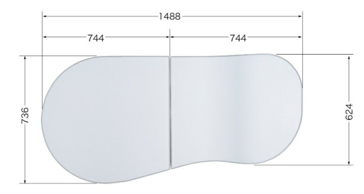 トクラス（旧ヤマハリビングテック）　風呂フタ　2分割断熱合わせフタ　FFDADW1XA 1