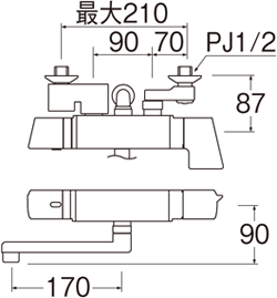 SAN-EI（三栄水栓）　サーモシャワー混合栓SK18121CT2-13