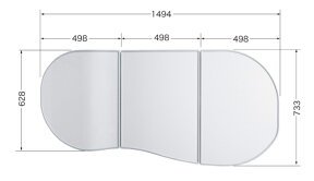 トクラス（旧ヤマハリビングテック）　風呂フタ　3分割合わせフタ　FFADDW2AX