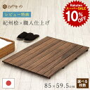 【スーパーセール 10%OFF】 木製すのこ 家具調 8枚巾 85×59.5cm 国産 ひのき 節なし 紀州産 湿気対策 布団下 押し入れ 脱衣所 玄関 完成品 滑り止め付き サウナ対応 1枚 / 2枚セット / 3枚セット / 4枚セット 大口注文 まとめ買い対応 【レビューキャンペーン開催中】