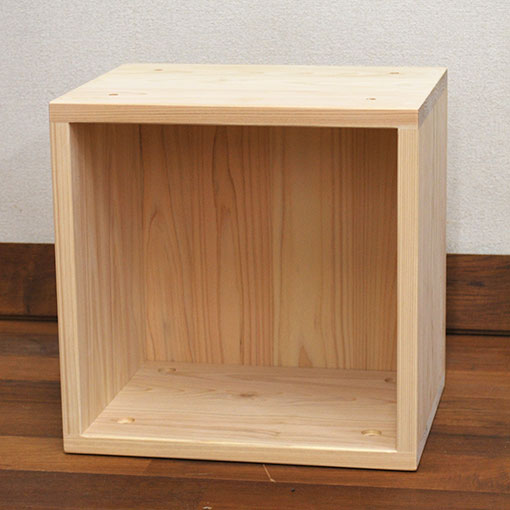 Rakuten - 【カラーボックス1段背板有30cm　35cm　40cm】有害物質の発生しない安全で頑丈な完成品国産無垢ひのきカラーボックス1段　サイズ変更はご相談ください