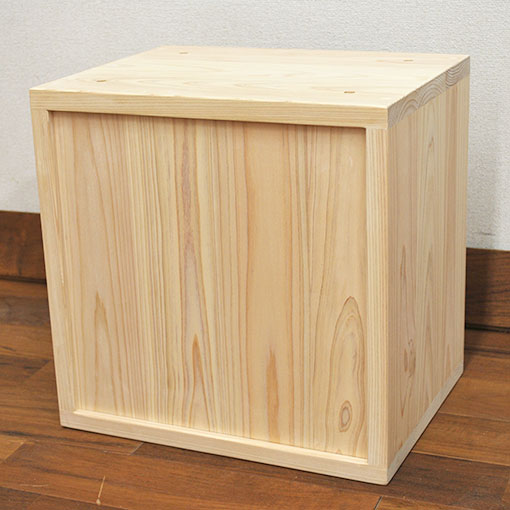 【カラーボックス1段背板有30cm 35cm 40cm】有害物質の発生しない安全で頑丈な完成品国産無垢ひのきカラーボックス1段 サイズ変更はご相談ください [3]