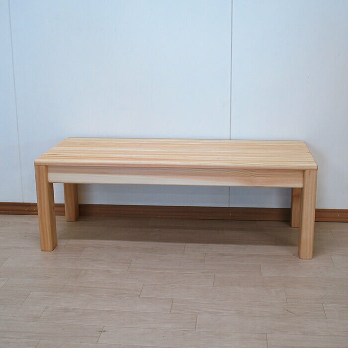 【家具職人が作る手触り気持ちいい家具】無垢国産ひのきベンチ幅100cm　面取り10R...