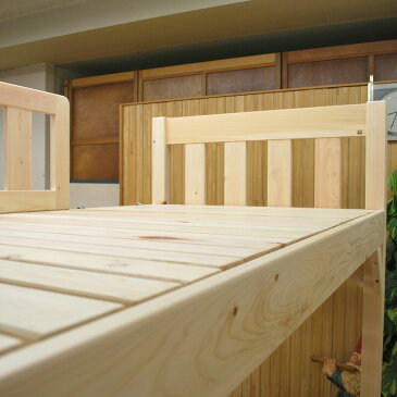 ［サイズ変更可能］ベッド下に子供が立てれる無垢ひのき木製頑丈ロフトベッド　バーディカル40　すのこベッド