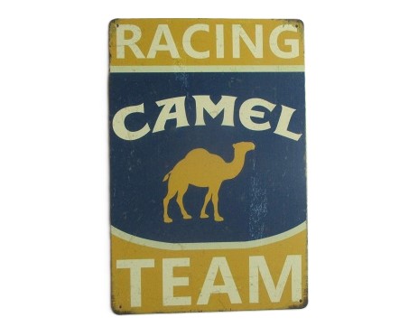 ティンサイン キャメル レーシングチーム たばこ銘柄 CAMEL 約30.0cm×20.0cm ブリキ看板 【ネコポス発..
