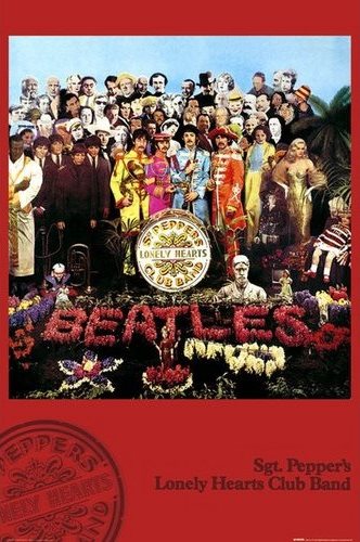 ビートルズ ポスター 軽量アルミ製フィットフレーム付 91.5×61cm The Beatles Sgt. Pepper's Lonely Hearts Club Band