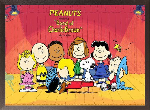 ピーナッツ PEANUTS アニメ ポスター 木製アートフレーム付 91.5×61cm